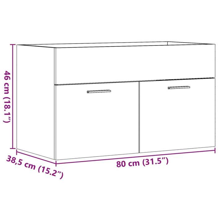 Armoire d'évier Chêne sonoma 80x38,5x46 cm - Photo n°11