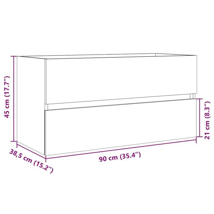 Armoire d'évier Chêne sonoma 90x38,5x45 cm - Photo n°11