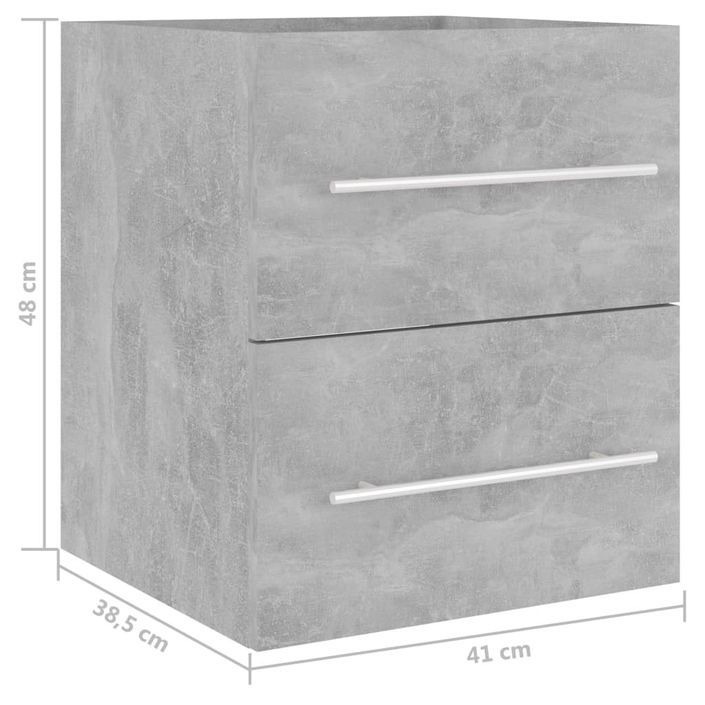 Armoire d'évier Gris béton 41x38,5x48 cm - Photo n°7