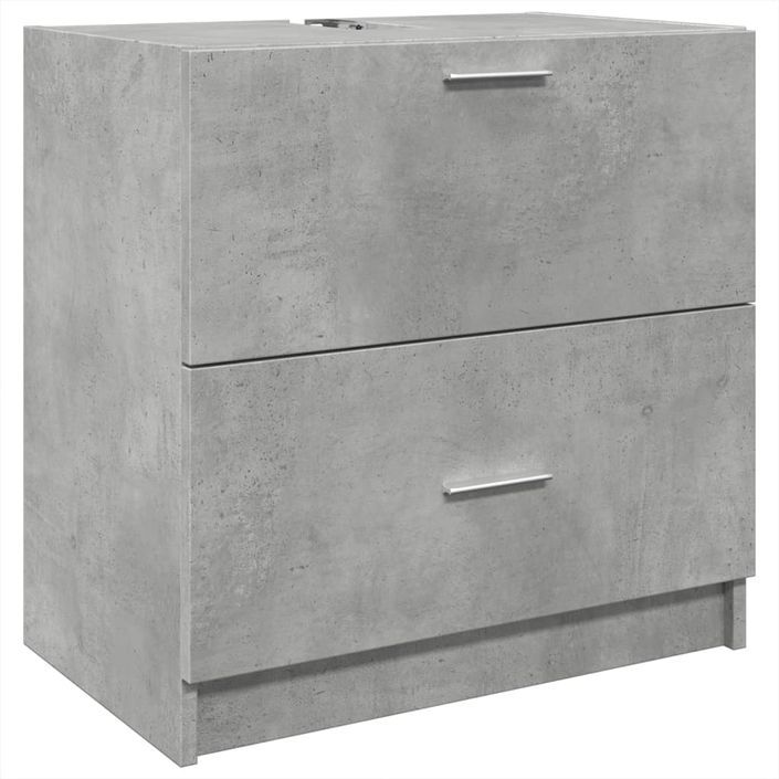 Armoire d'évier gris béton 59x37x59 cm Bois d'ingénierie - Photo n°2