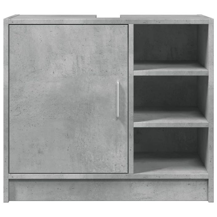 Armoire d'évier gris béton 63x29x55 cm bois d'ingénierie - Photo n°4