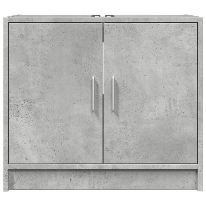 Armoire d'évier gris béton 63x29x55 cm bois d'ingénierie - Photo n°4