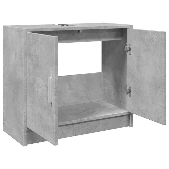 Armoire d'évier gris béton 63x29x55 cm bois d'ingénierie - Photo n°5