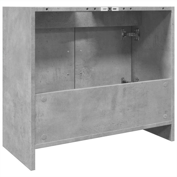 Armoire d'évier gris béton 63x29x55 cm bois d'ingénierie - Photo n°7