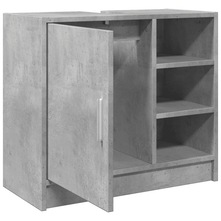 Armoire d'évier gris béton 63x29x55 cm bois d'ingénierie - Photo n°5