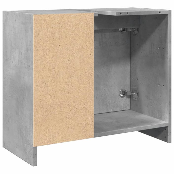 Armoire d'évier gris béton 63x29x55 cm bois d'ingénierie - Photo n°7