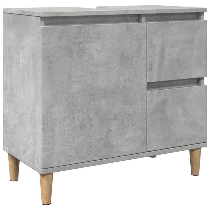 Armoire d'évier gris béton 65x33x60 cm bois d'ingénierie - Photo n°2