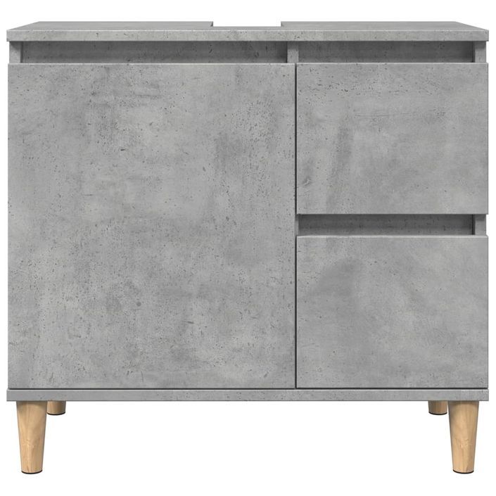 Armoire d'évier gris béton 65x33x60 cm bois d'ingénierie - Photo n°4