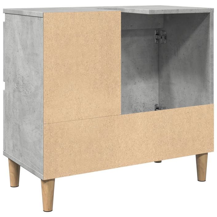 Armoire d'évier gris béton 65x33x60 cm bois d'ingénierie - Photo n°7