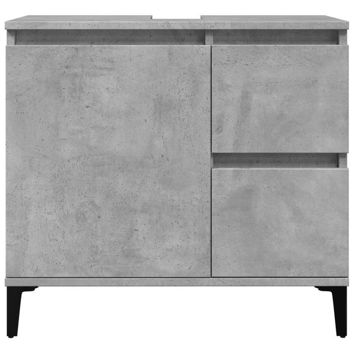 Armoire d'évier gris béton 65x33x60 cm bois d'ingénierie - Photo n°4