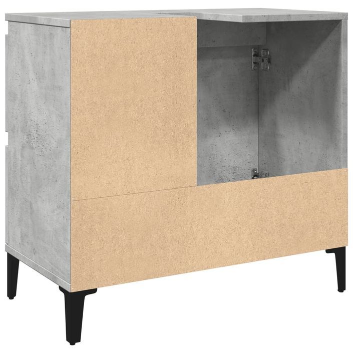 Armoire d'évier gris béton 65x33x60 cm bois d'ingénierie - Photo n°7