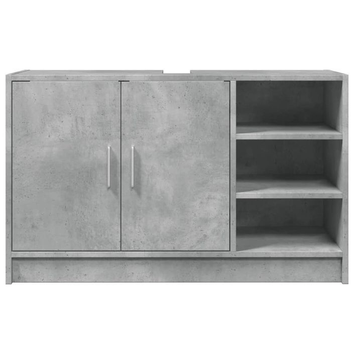 Armoire d'évier gris béton 90x29x55 cm bois d'ingénierie - Photo n°4