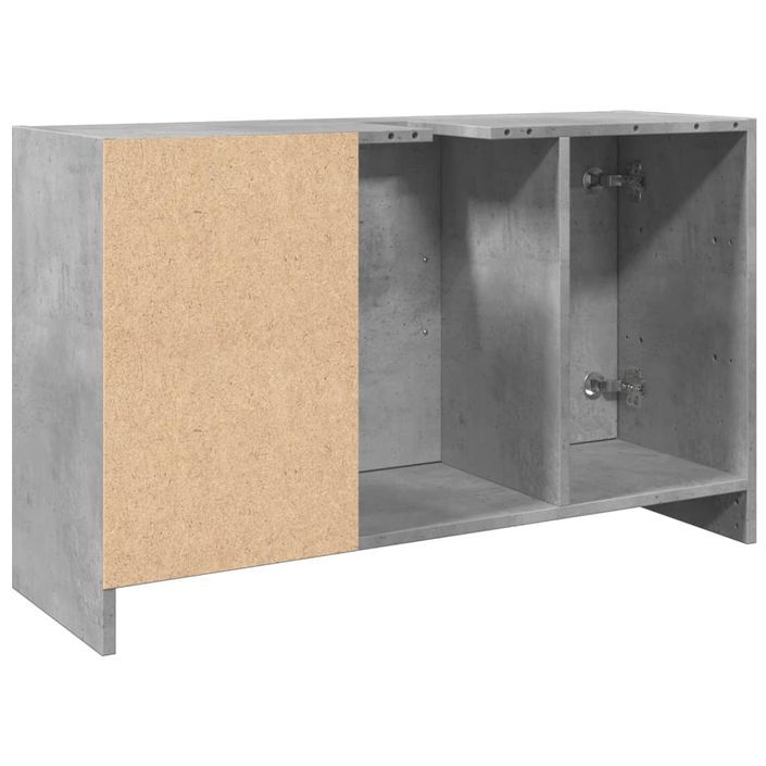 Armoire d'évier gris béton 90x29x55 cm bois d'ingénierie - Photo n°7