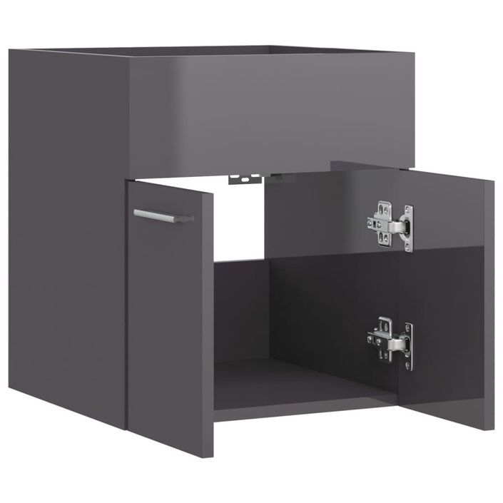 Armoire d'évier Gris brillant 41x38,5x46 cm - Photo n°7