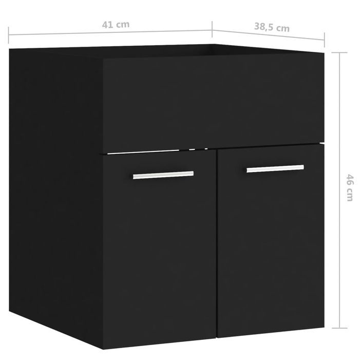 Armoire d'évier Noir 41x38,5x46 cm - Photo n°8