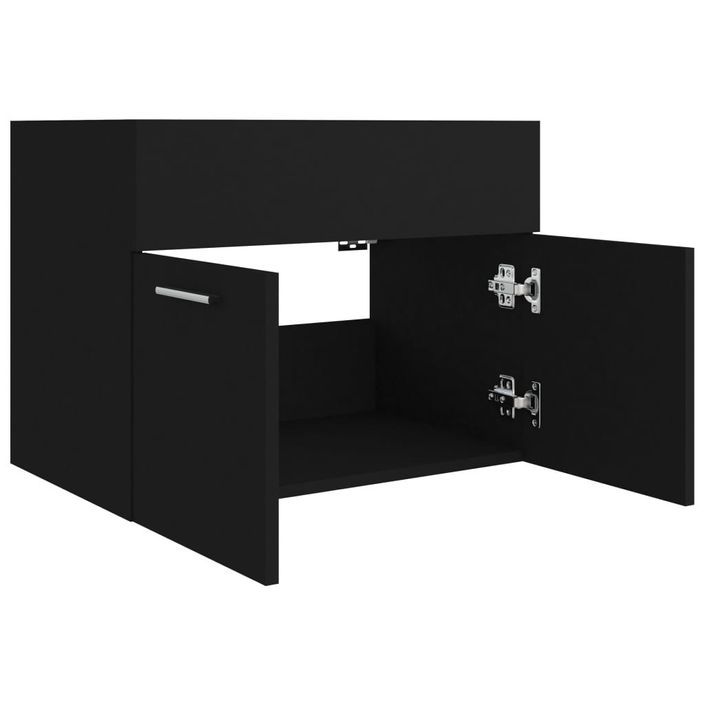 Armoire d'évier Noir 60x38,5x46 cm - Photo n°7