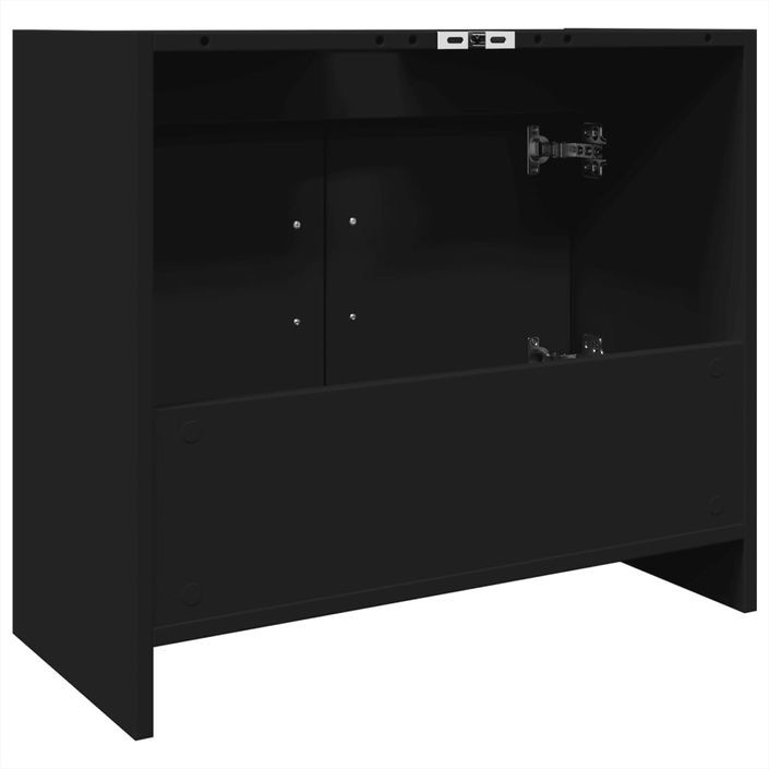 Armoire d'évier noir 63x29x55 cm bois d'ingénierie - Photo n°7