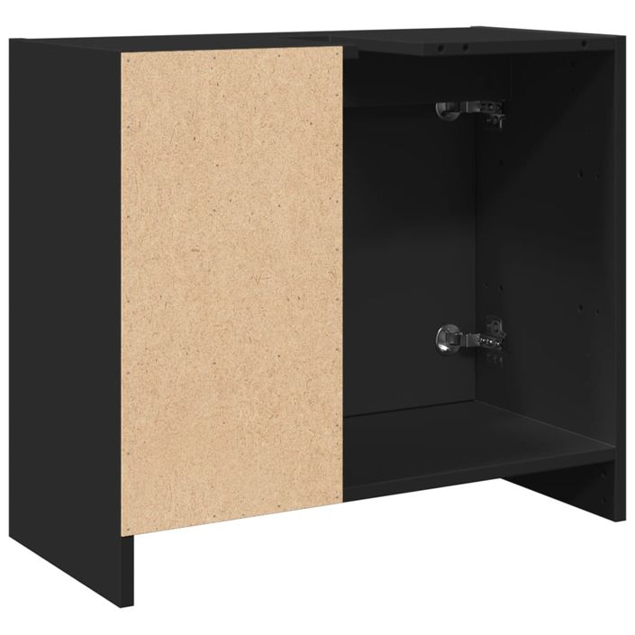 Armoire d'évier noir 63x29x55 cm bois d'ingénierie - Photo n°7