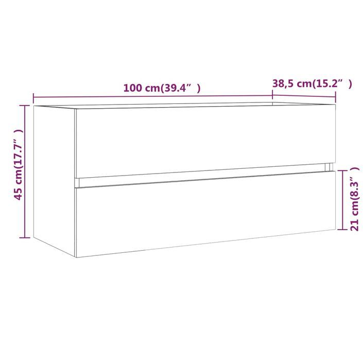 Armoire d'évier Sonoma gris 100x38,5x45 cm Bois d'ingénierie - Photo n°8