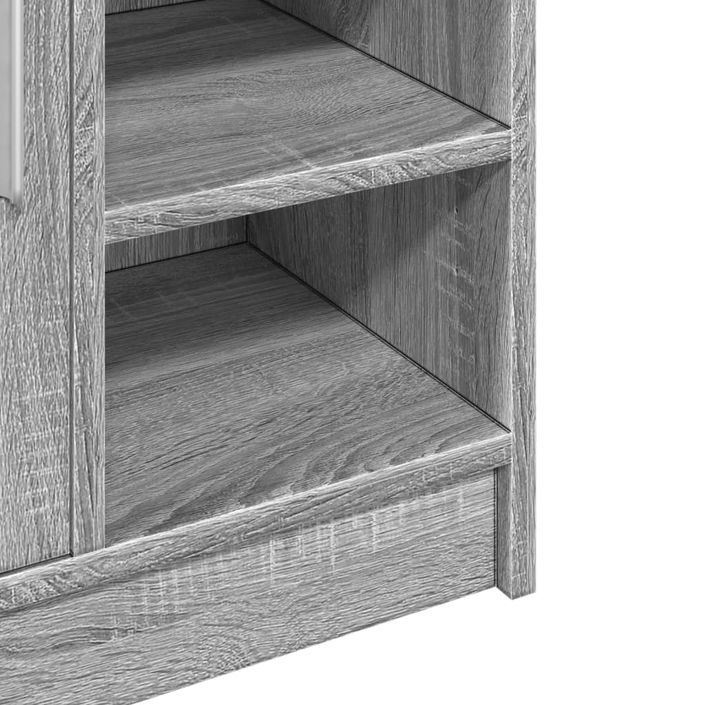 Armoire d'évier sonoma gris 63x29x55 cm bois d'ingénierie - Photo n°9