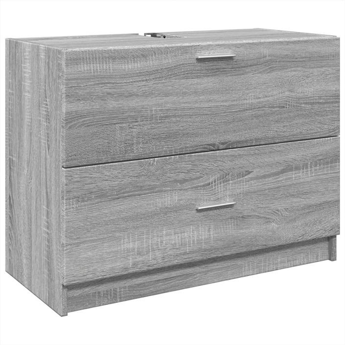 Armoire d'évier sonoma gris 78x37x59 cm bois d'ingénierie - Photo n°2