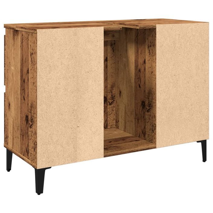 Armoire d'évier vieux bois 80x33x60 cm bois d'ingénierie - Photo n°7