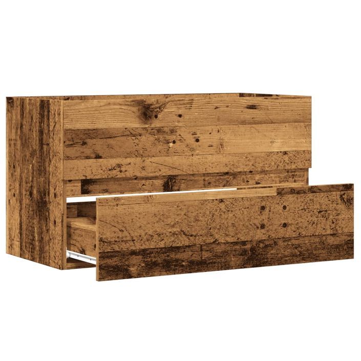 Armoire d'évier vieux bois 90x38,5x45 cm bois d'ingénierie - Photo n°7