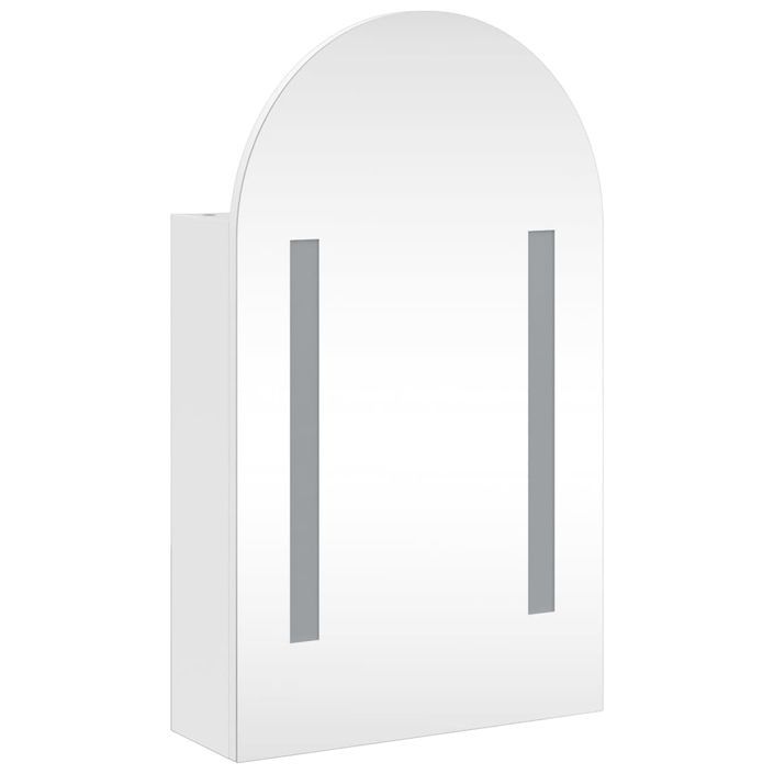 Armoire de bain à miroir avec LED arquée blanc 42x13x70 cm - Photo n°4