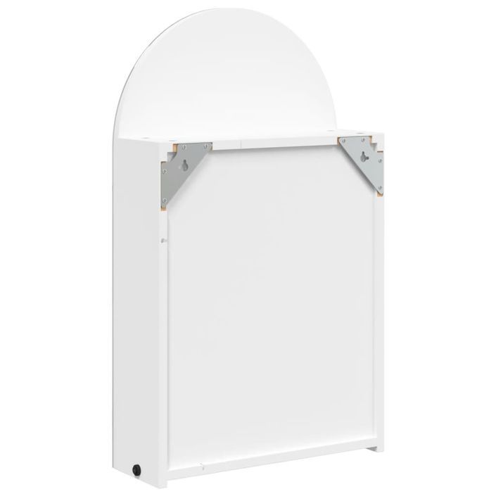 Armoire de bain à miroir avec LED arquée blanc 42x13x70 cm - Photo n°8