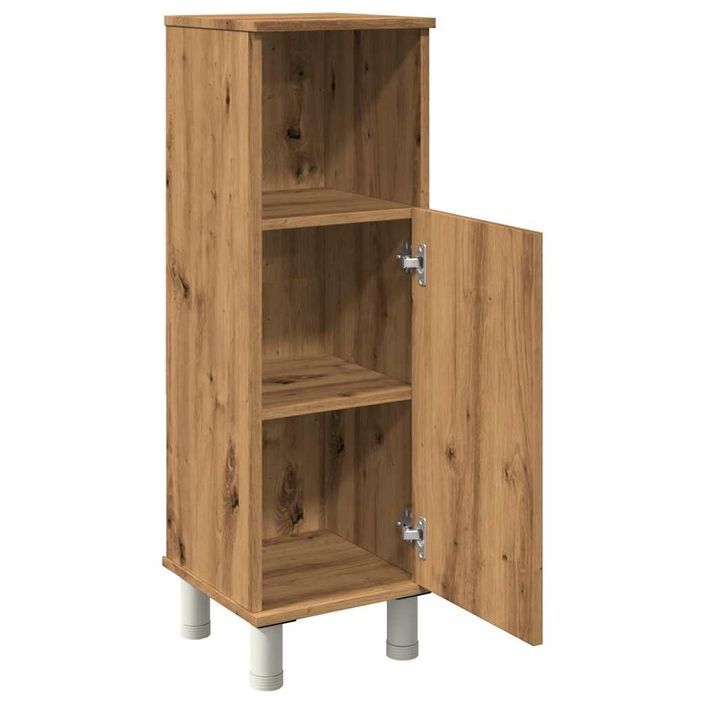 Armoire de bain chêne artisanal 30x30x95 cm bois d'ingénierie - Photo n°7