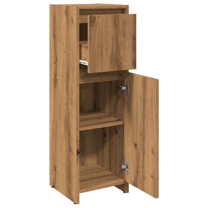 Armoire de bain chêne artisanal 30x30x95 cm bois d'ingénierie - Photo n°7