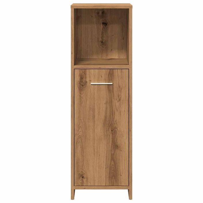 Armoire de bain chêne artisanal 30x30x95 cm bois d'ingénierie - Photo n°4