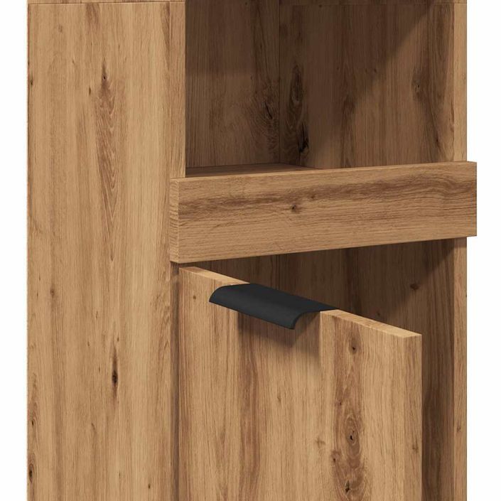 Armoire de bain chêne artisanal 32x34x188,5cm bois d'ingénierie - Photo n°8