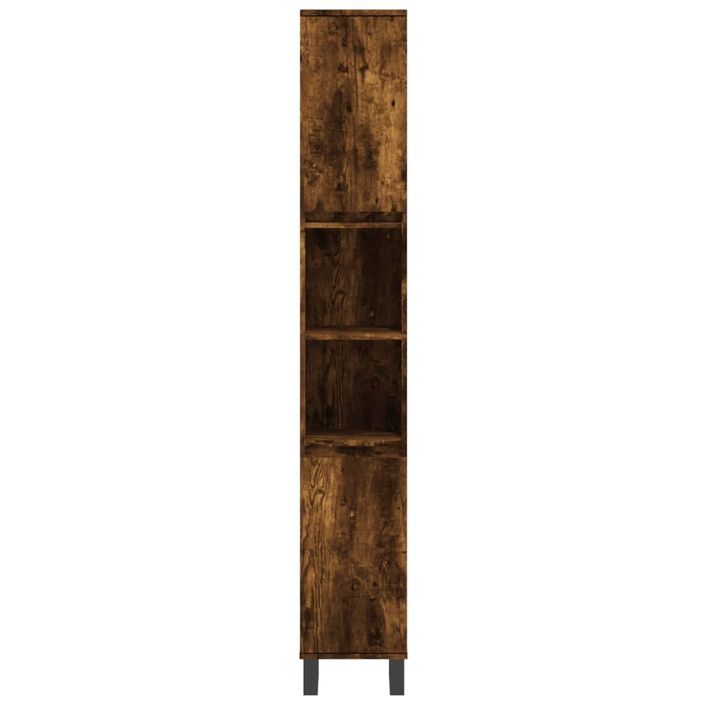 Armoire de bain chêne fumé 30x30x190 cm bois d'ingénierie - Photo n°5