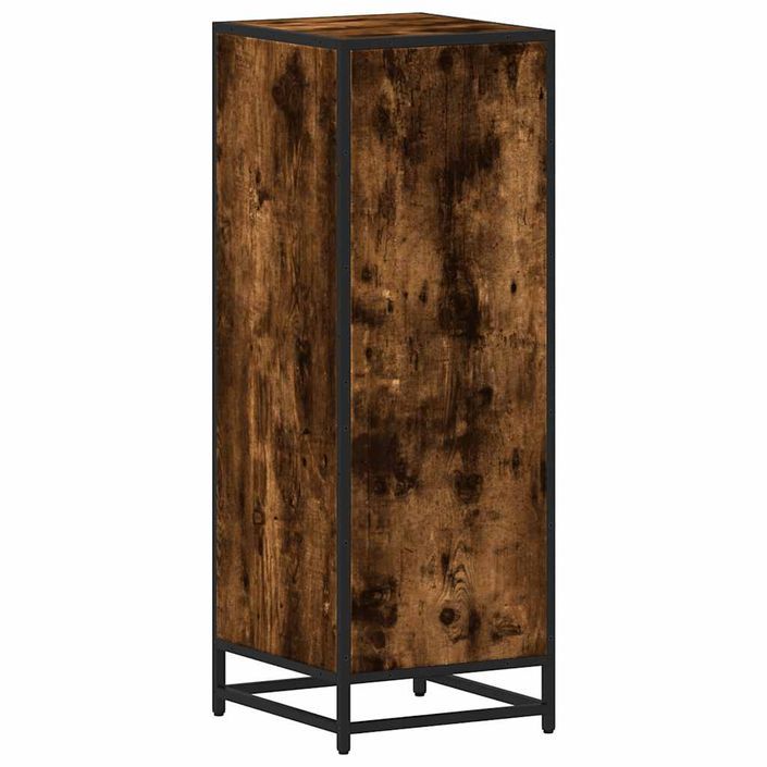 Armoire de bain chêne fumé 35x37,5x100cm bois d'ingénierie - Photo n°8