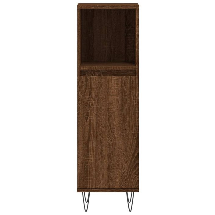 Armoire de bain chêne marron 30x30x100 cm bois d'ingénierie - Photo n°5