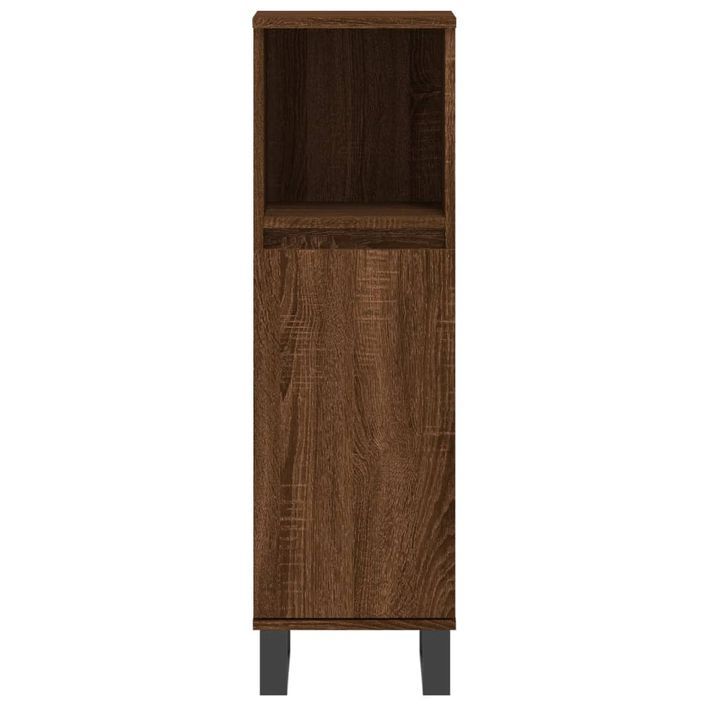 Armoire de bain chêne marron 30x30x100 cm bois d'ingénierie - Photo n°6