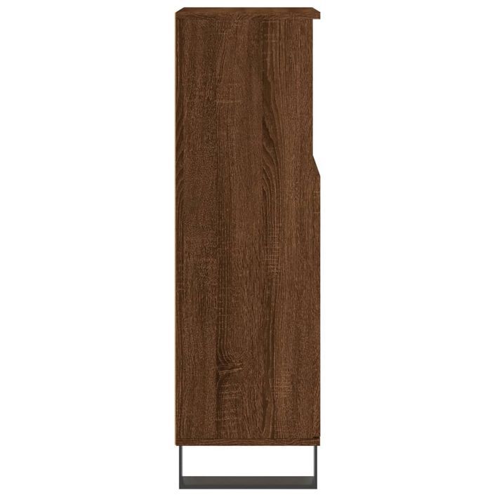 Armoire de bain chêne marron 30x30x100 cm bois d'ingénierie - Photo n°7