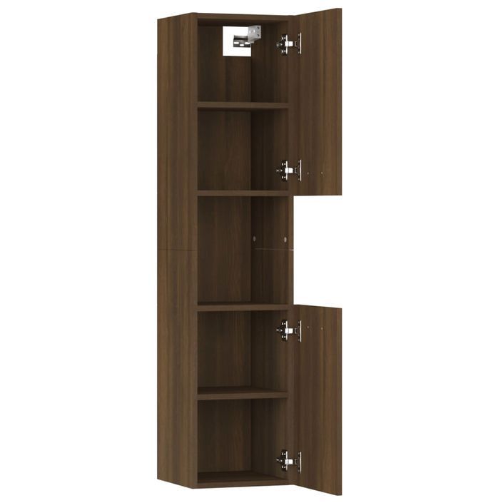 Armoire de bain Chêne marron 30x30x130 cm Bois d'ingénierie - Photo n°6