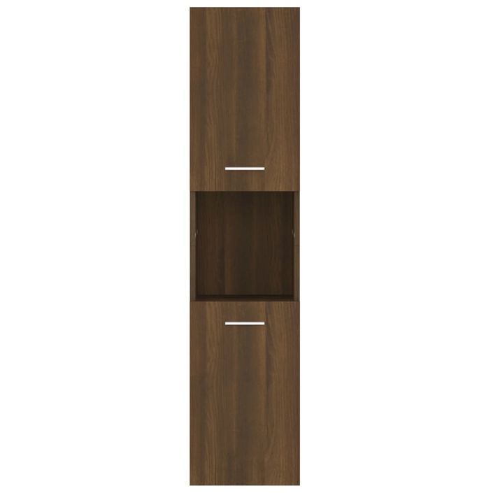 Armoire de bain Chêne marron 30x30x130 cm Bois d'ingénierie - Photo n°7