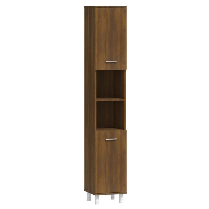 Armoire de bain Chêne marron 30x30x179 cm Bois d'ingénierie - Photo n°2