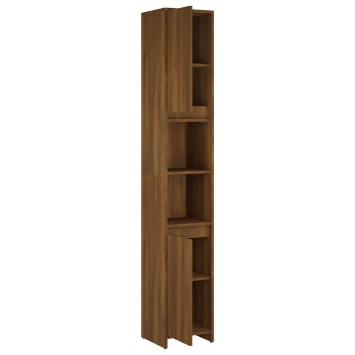 Armoire de bain Chêne marron 30x30x183,5 cm Bois d'ingénierie - Photo n°5