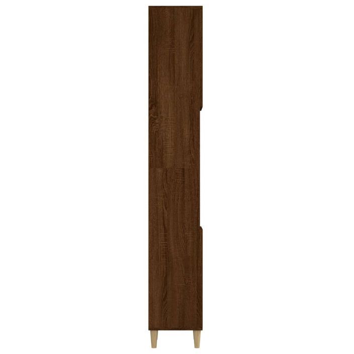 Armoire de bain chêne marron 30x30x190 cm bois d'ingénierie - Photo n°8