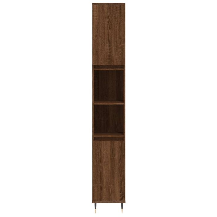 Armoire de bain chêne marron 30x30x190 cm bois d'ingénierie - Photo n°5