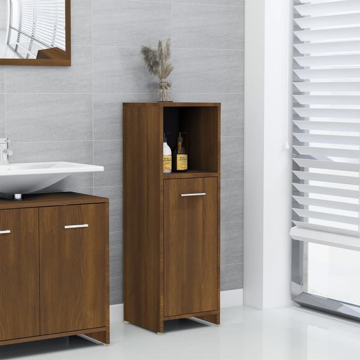 Armoire de bain Chêne marron 30x30x95 cm Bois d'ingénierie - Photo n°1