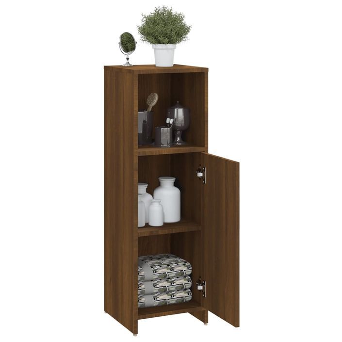 Armoire de bain Chêne marron 30x30x95 cm Bois d'ingénierie - Photo n°5