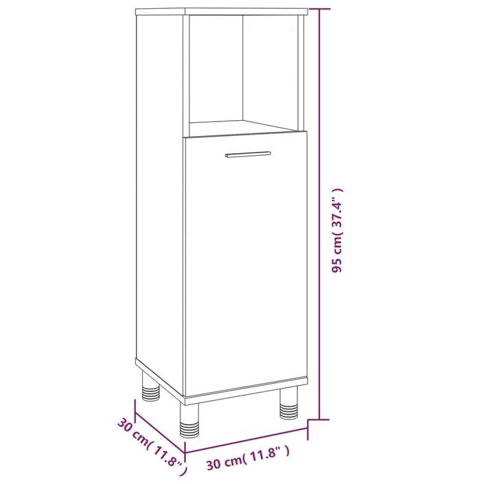 Armoire de bain Chêne marron 30x30x95 cm Bois d'ingénierie - Photo n°10