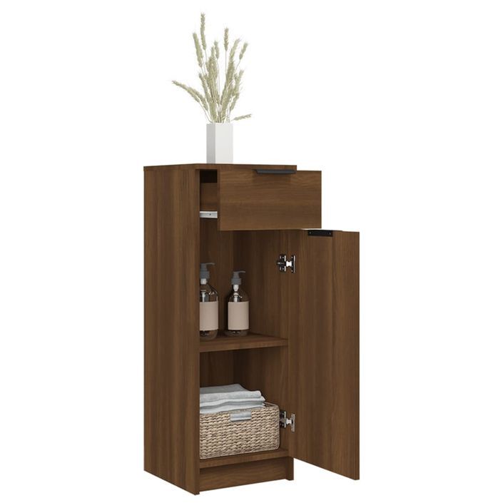 Armoire de bain Chêne marron 32x34x90 cm Bois d'ingénierie - Photo n°5