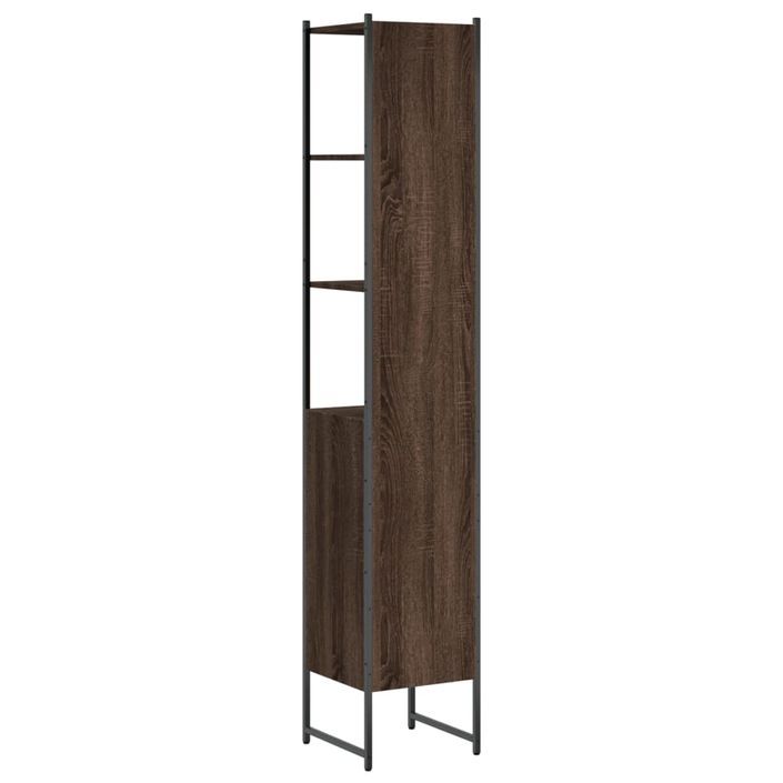 Armoire de bain chêne marron 33x33x185,5 cm bois d'ingénierie - Photo n°8