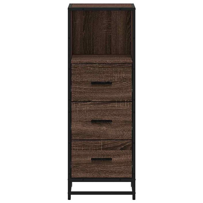 Armoire de bain chêne marron 35x37,5x100 cm bois d'ingénierie - Photo n°5